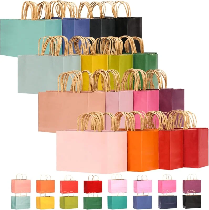 Visita la tienda de Gcardist Gcardist 16 bolsas de papel de regalo, 32 x 25 x 11 cm, grandes bolsas de regalo con asas, 16 bolsas de colores diferentes para personas mayores, uso múltiple (12, 6 x 10 x 4, 3 pulgadas, ancho grande) — Envoltorio regalo