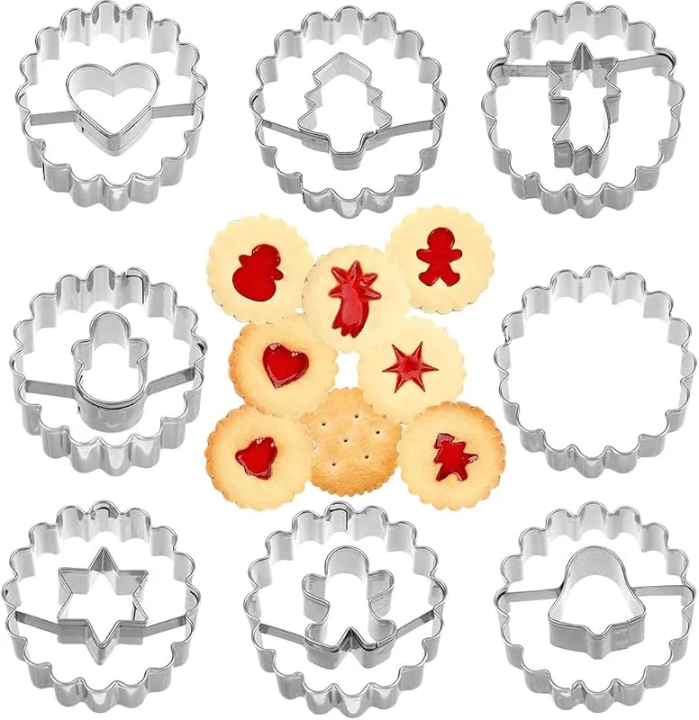FUKPO 8 Piezas Cortadores Galletas de Navidad Set, FUKPO Moldes Galletas Acero Inoxidable Cortador Galletas, Molde Galletas para Decoración de Tartas Reposteria Creativa y Fondant — Hogar y cocina