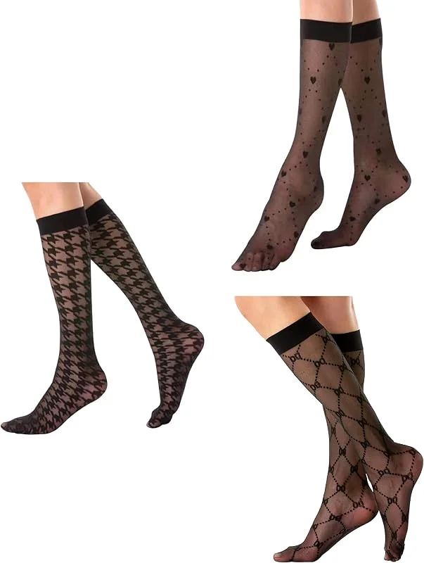 Visita la tienda de Gi&Gi Calcetines hasta la Rodilla para Mujer, Negros, Pack de 3 — Ropa Navidad
