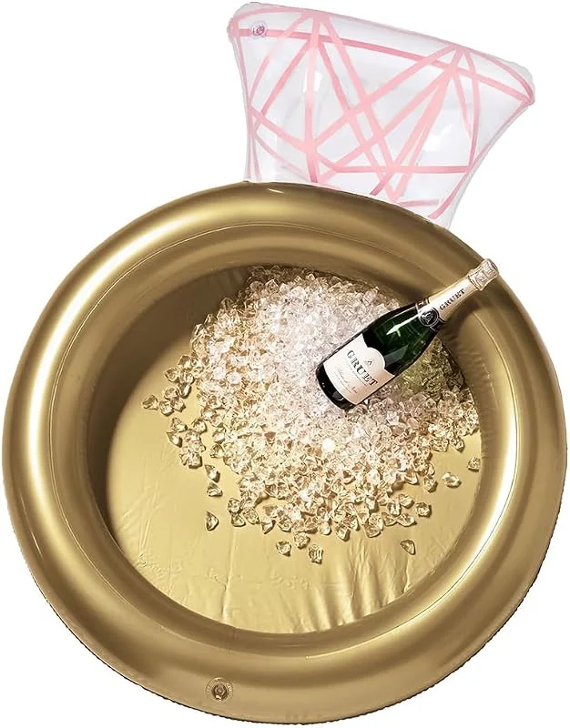 Amscan 3902865 - Enfriador inflable con anillo de diamante, 81 cm x 114 cm, multicolor, 1 unidad — Vino y mesa festiva