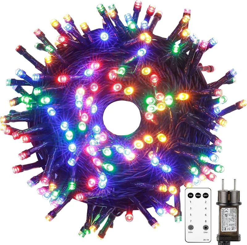 Tacobey Luces Arbol Navidad Exterior, 10M 100LED Guirnalda Luces Enchufe — Luces Navidad