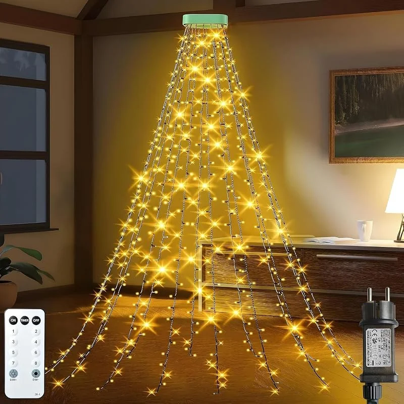 Visita la tienda de GYLEFY GYLEFY 2M Luces Arbol Navidad para Exterior Interior-Blanco Cálido — Luces Navidad