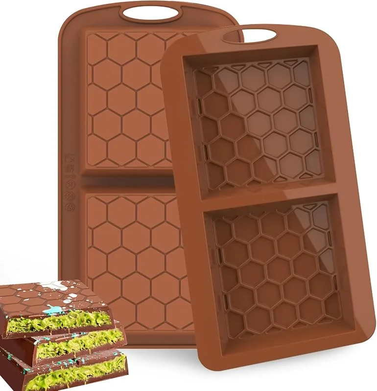 CKCLR Molde Chocolate Dubai 2 Piezas, Molde de silicona para Dubai chocolate, Moldes reposteria para Navidad, cumpleaños, Halloween, Sin BPA, Resistir temperaturas de -40 °C a +230 °C — Hogar y cocina