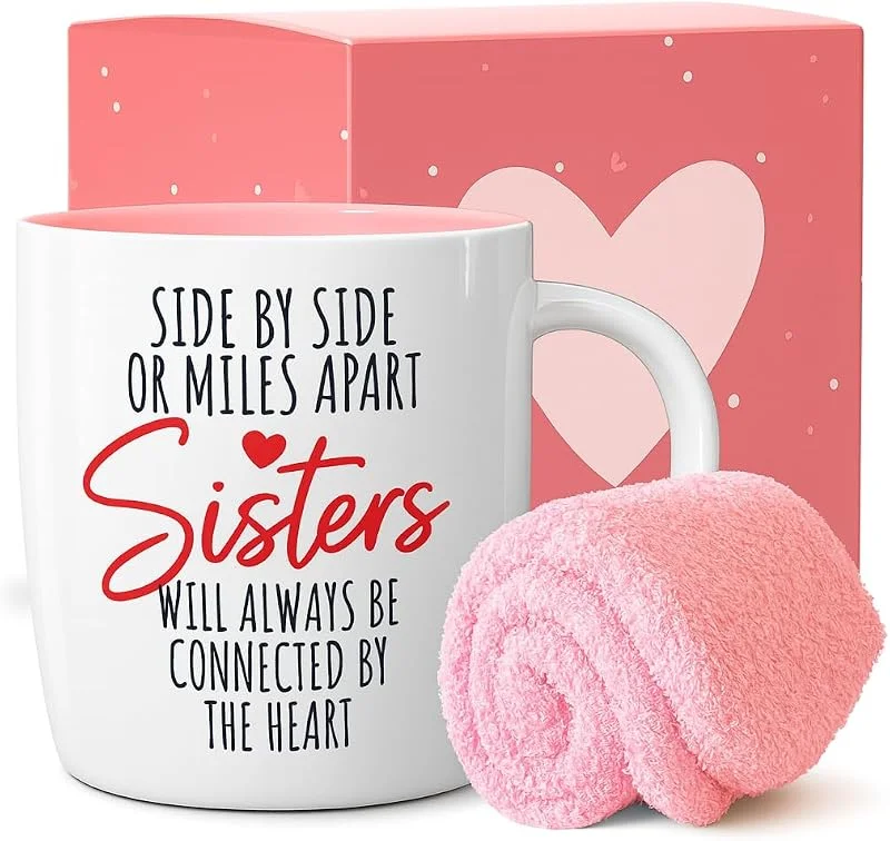 Visita la tienda de Triple Gifffted Gifffted Mejor Hermana Taza y Calcetines, Regalos de Cumpleaños y Navidad, Set de Regalos para Hermanas — Adviento y mesa