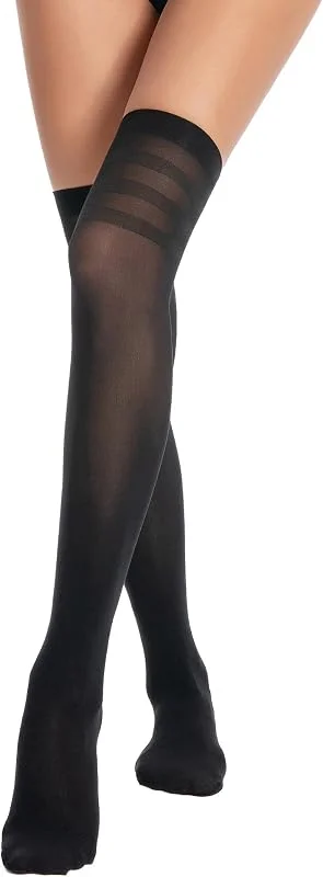 Visita la tienda de Aranmei Aranmei Medias sexys de San Valentín para mujer, de terciopelo, medias opacas hasta el muslo — Ropa Navidad
