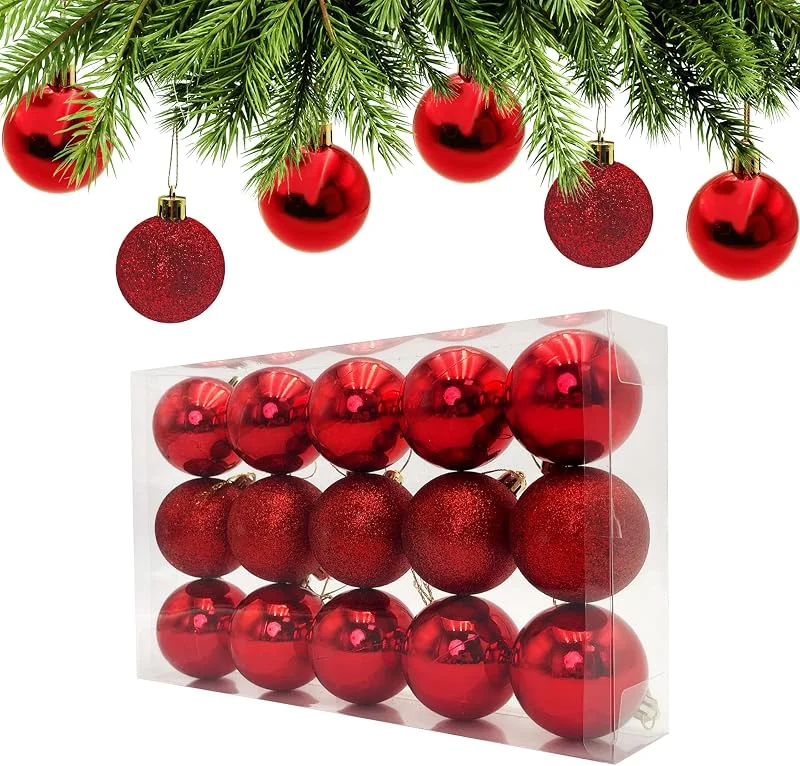 Visita la tienda de AITODOS TA AiTodos® 15 Bolas de Navidad Juego, Irrompibles 60mm, Rojas — Decoracion Navidad