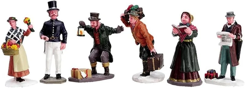 Lemax Christmas Village Townsfolk 92355 - Juego de 6 Figuras — Decoracion Navidad