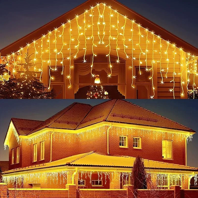 BELLALICHT Guirnalda luminosa 10+5M 400LED, cortina de luces LED IP44 impermeable, 8 modos de iluminación para decoración de ventana, Navidad, cumpleaños, boda, fiesta, patio (10M) — Luces Navidad