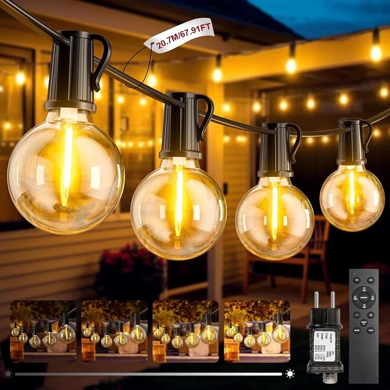 FIFlying Guirnalda Luces Exterior, 20.7M, 67.9Ft Guirnalda Luces Exterior con Enchufe — Luces Navidad