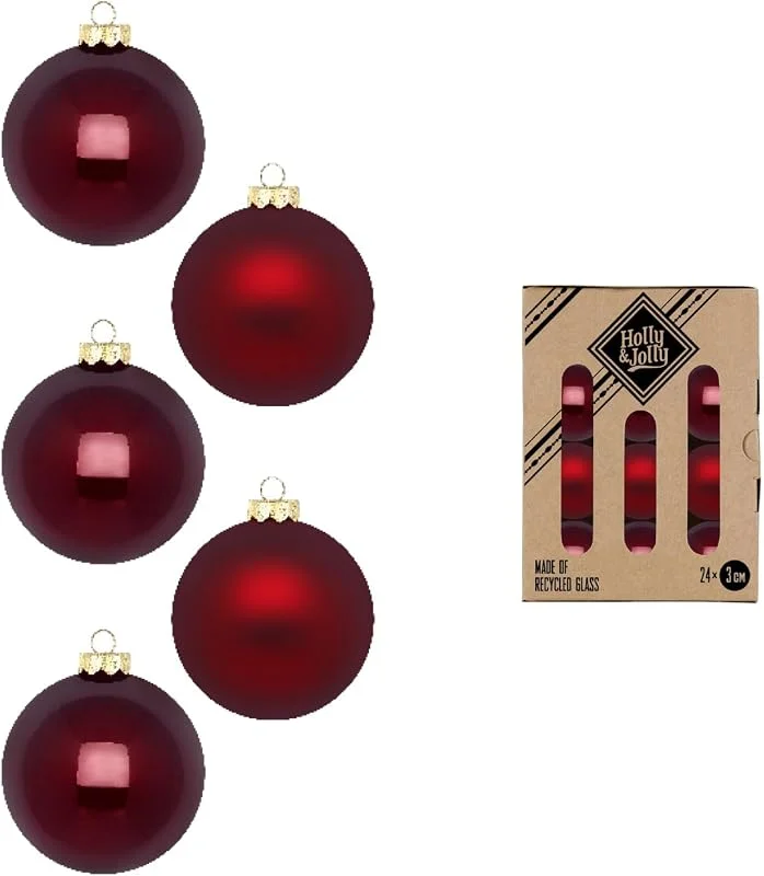 Holly & Jolly - Bolas de Navidad Smooth Port, 24 Unidades — Decoracion Navidad
