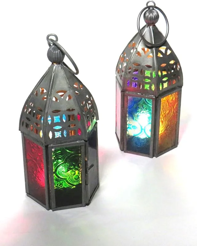 Visita la tienda de Purity Style Purity - Juego de 2 portavelas con cristal multicolor — Cena a la luz de velas