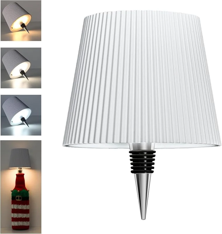 Visita la tienda de Beaeet Beaeet lámpara Botella LED Blanca, Recargable USB-C, sin Cable, IP54, 3 Tonos Regulables, para Botella de Vidrio, Mesa, balcón, terraza, Camping, Fiesta — Cena a la luz de velas