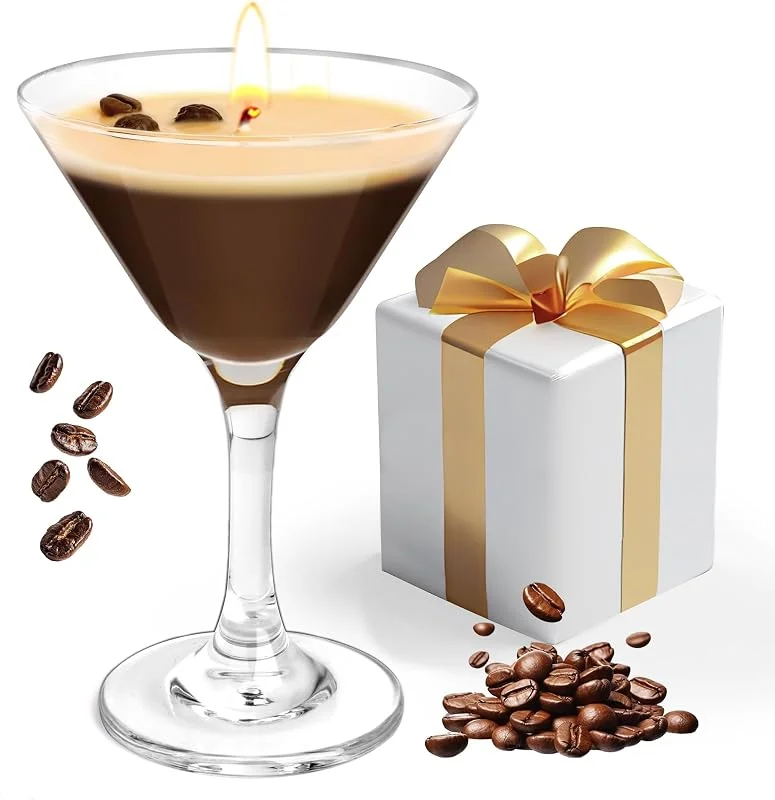 AOTOIE Velas aromáticas para el hogar, vela de martini de espresso, adorno vela café, Candles para mujeres y hombres, amantes del espresso, decoración bar de café, Velas Cera Soja Regalos Cumpleaños Navidad — Cena a la luz de velas
