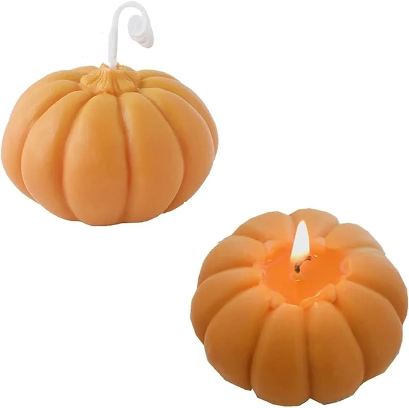 OUKEYI 2 velas perfumadas de calabaza, velas perfumadas de cera de soja, hechas a mano, para boda, Navidad, regalo de cumpleaños — Cena a la luz de velas