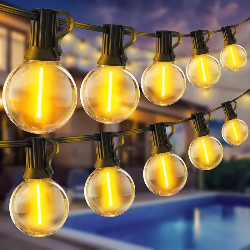 SAEIHGAE LED Luces Exterior Jardin Guirnalda - Exteriores Guirnaldas 30M G40 100ft — Luces Navidad