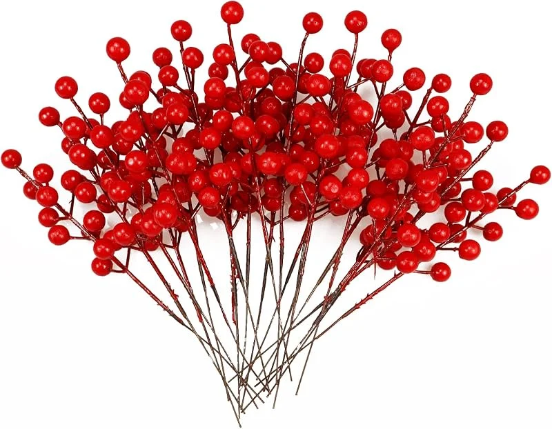 Visita la tienda de Lorigun 30 Pcs Tallos Artificiales Bayas Rojas, Ramas Acebo de Navidad para Decoración Hogar, Ramitas Bayas Rojas Falsas para Decoración de Árbol de Navidad Corona de Navidad Centro de Mesa para Fiesta — Decoracion Navidad