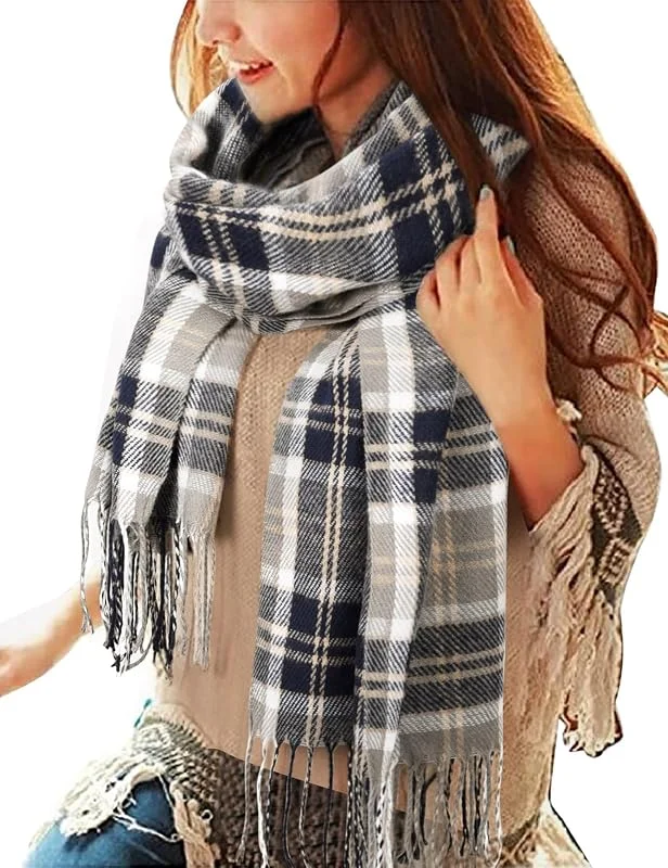 Visita la tienda de Yuson Girl Yuson Girl Mujeres caliente Mantas Cozy Pashmina bufanda larga tartán enrejado mantón — Ropa Navidad