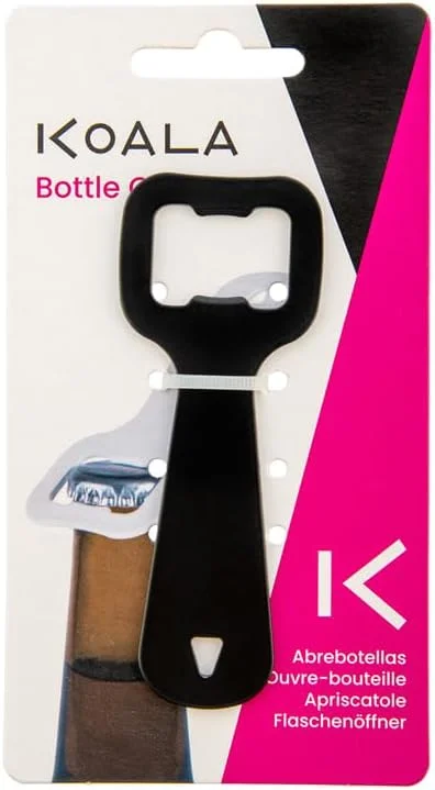 Visita la tienda de Koala Koala Abrebotellas Plano Profesional – Abridor de Botellas de Acero Inoxidable para Cerveza y Refrescos, Resistente y Ergonómico, Apto para Hostelería y Hogar. Color Negro — Vino y mesa festiva
