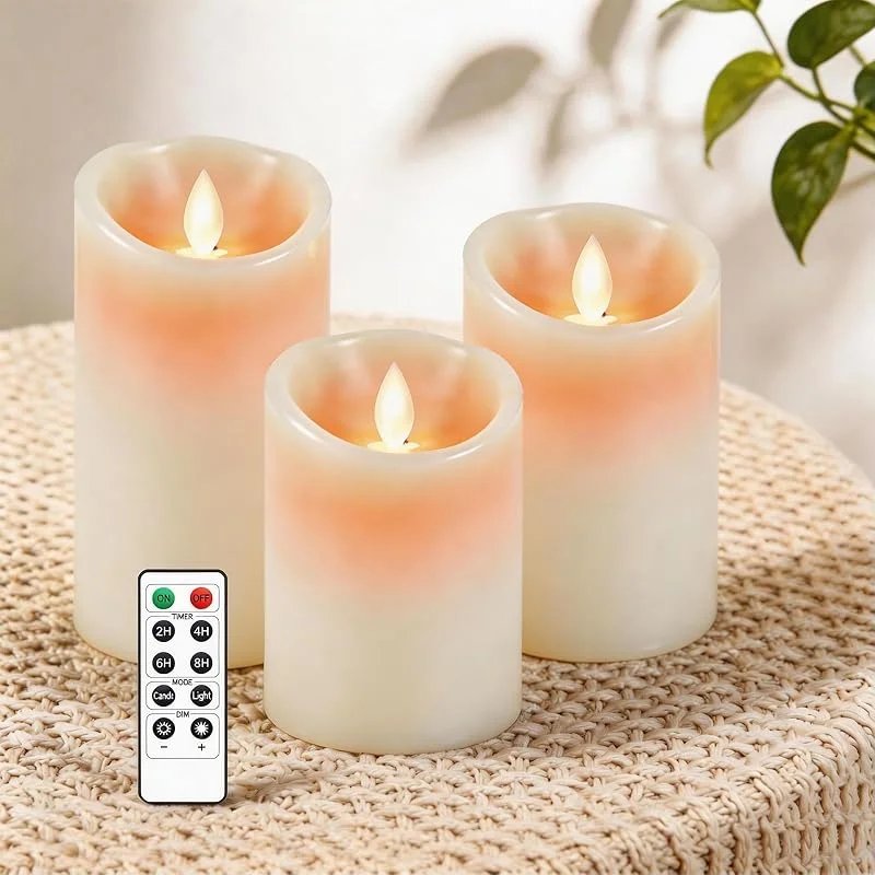Visita la tienda de AiiBowy LED Velas [3 Piezas] Velas Sin Llama, Velas Aire Libre - Llama Parpadeante, Control Remoto, Función de Temporización, Ajustar las luces - para Navidad, Cumpleaños, Fiestas, Bodas (Blanco) — Luces Navidad