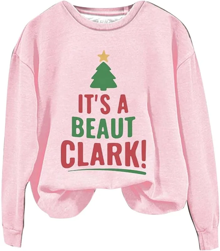 Generic HUIFUAO Sudaderas de Feliz Navidad para mujer, suéter de Navidad para mujer, árbol de Navidad, manga larga, suéteres de Navidad para mujer — Ropa Navidad