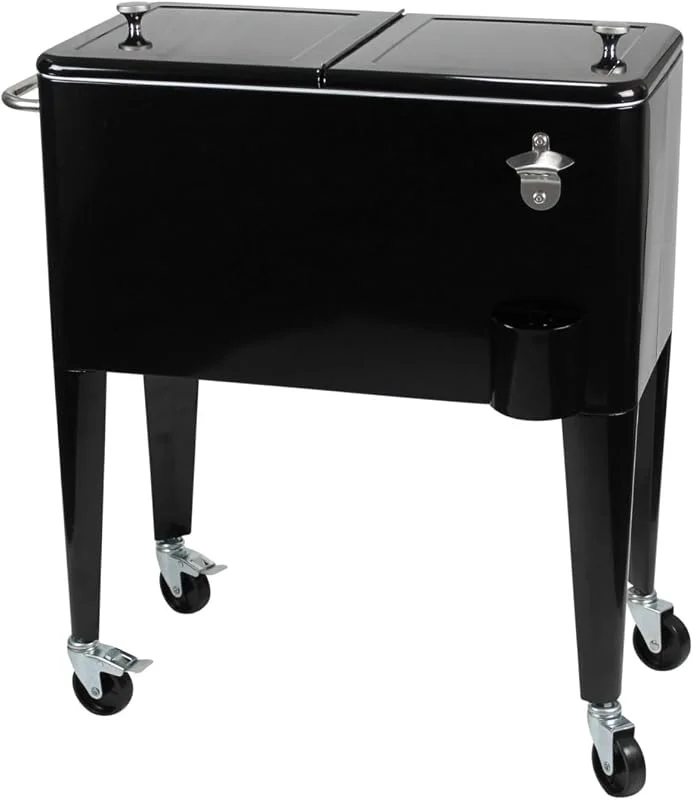 KAILUA COOLER Serve Cool Drinks Kailua Cooler Carrito Nevera con Ruedas para Bebidas, Jardín y Terraza — Vino y mesa festiva