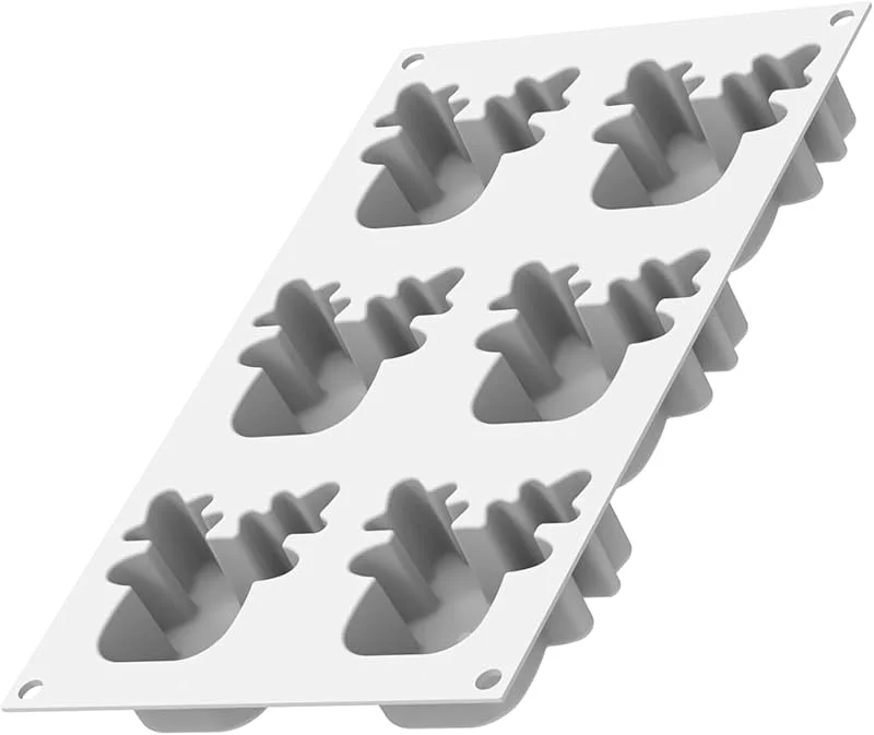 Visita la tienda de silikomart silikomart Rudolf - Molde monoporción de silicona Platinum con inserto para base, 2 unidades, para mousse, semifríos y entremets navideños, fabricado en Italia — Hogar y cocina