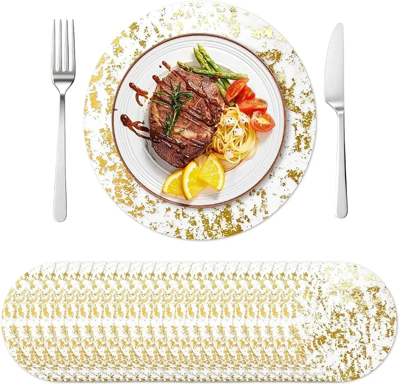 AIEDECOPT Bajoplatos Navidad, Salvamantel Poliéster Oro para Hoteles y Restaurantes — Hogar y cocina