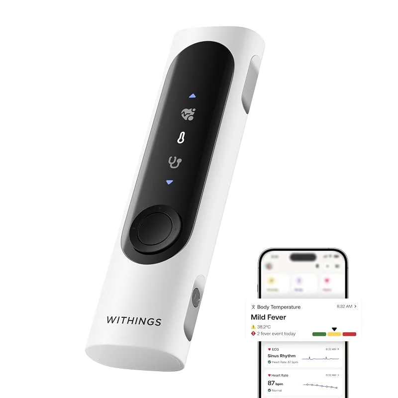 Visita la tienda de Withings WITHINGS BeamO – Termómetro Digital Inteligente sin Contacto, MultiScan 4 en 1, Monitor ECG, Oxímetro de Pulso, Estetoscopio Digital, Para Niños y Adultos, Multiusuario, Cuidado Familiar — Envoltorio regalo