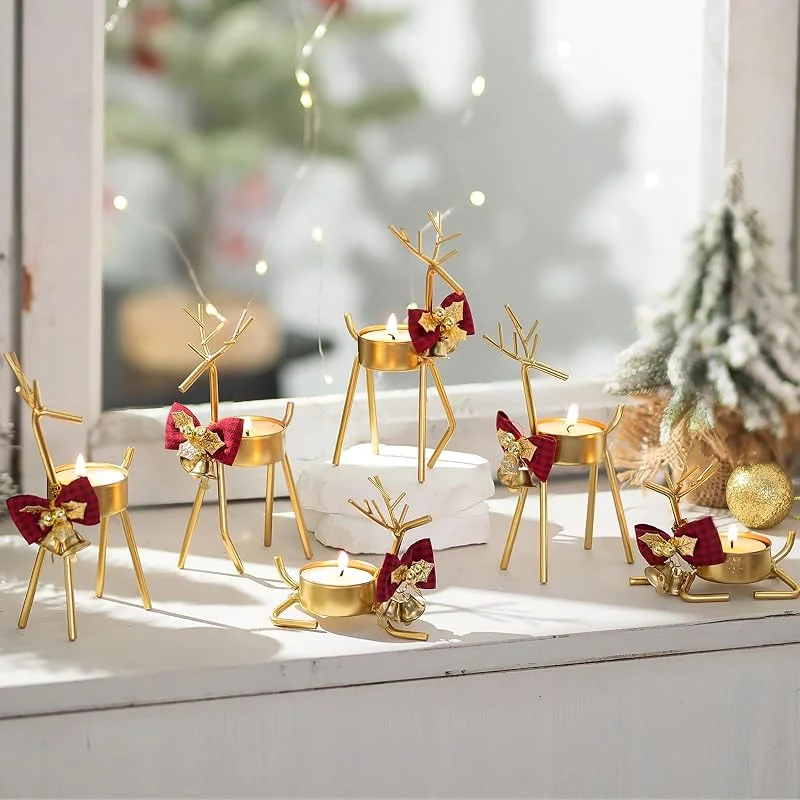 Visita la tienda de Inweder Portavelas Pequeño para Navidad: 6 Pcs Portacandelitas Oro — Cena a la luz de velas