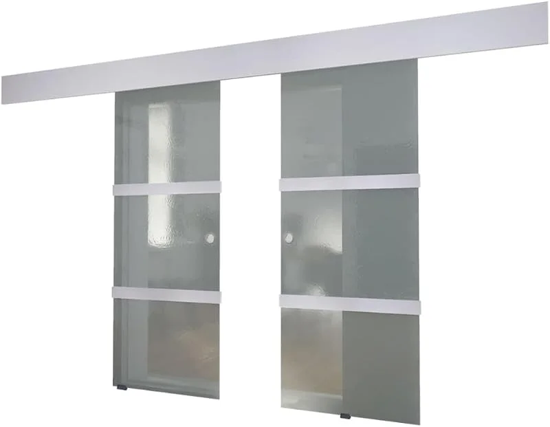 Visita la tienda de vidaXL vidaXL Puerta Corredera Deslizante Moderna Salón Doble Cristal Aluminio Blanco — Adviento y mesa