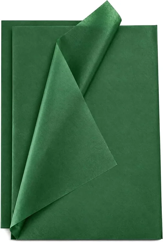 XRVRILE Juego de 76 hojas de papel de seda, papel de regalo, papel de seda verde, papel de embalaje de color sólido, 50 × 70 cm para Navidad, manualidades, envoltorio de regalo — Envoltorio regalo