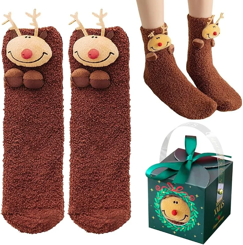 Sprinlot Calcetines Navidad, Calcetines Mujer Invierno, Calcetines Divertidos, Calcetines Termicos Antideslizantes para Navidad Año Nuevo San Valentín Cumpleaños Regalo ST-Home — Decoracion Navidad