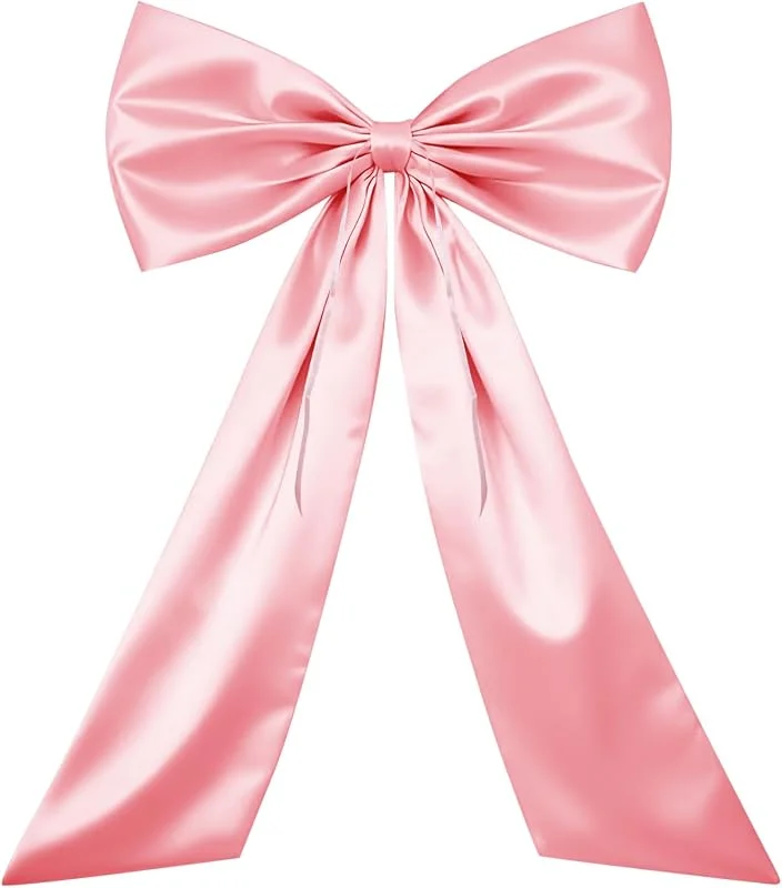 KQDRAVINE Lazo Grande Regalo 58×100 Cm con Puntos Adhesivos, Lazo Gigante Rosa para Decoración, Regalos, Fiestas y Paredes, Lazo Regalo Grande Formato para Bodas, Navidad y Eventos — Envoltorio regalo