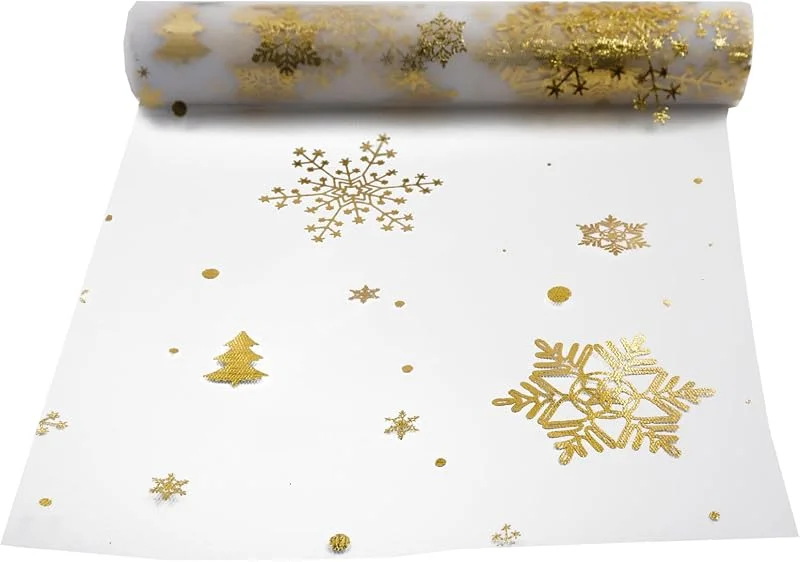 TaimeiMao Camino de Mesa Navidad, 28 cm x 10 m Mantel Camino De Mesa Dorado Tela Tul, Mantel de Organza, para Decoración Regalos Personalizados, Baby Shower, Boda, Fiesta — Hogar y cocina