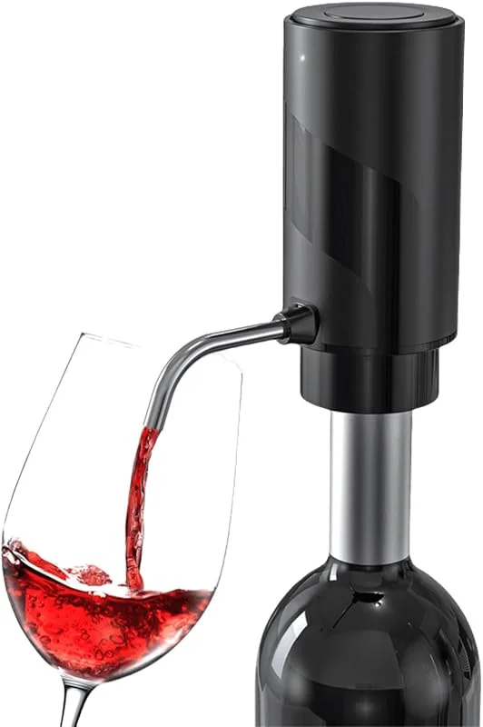 GOMETY Decantador de vino eléctrico, recargable, decantador de vino eléctrico, decantador inteligente con cable USB, regalos para los amantes del vino — Vino y mesa festiva