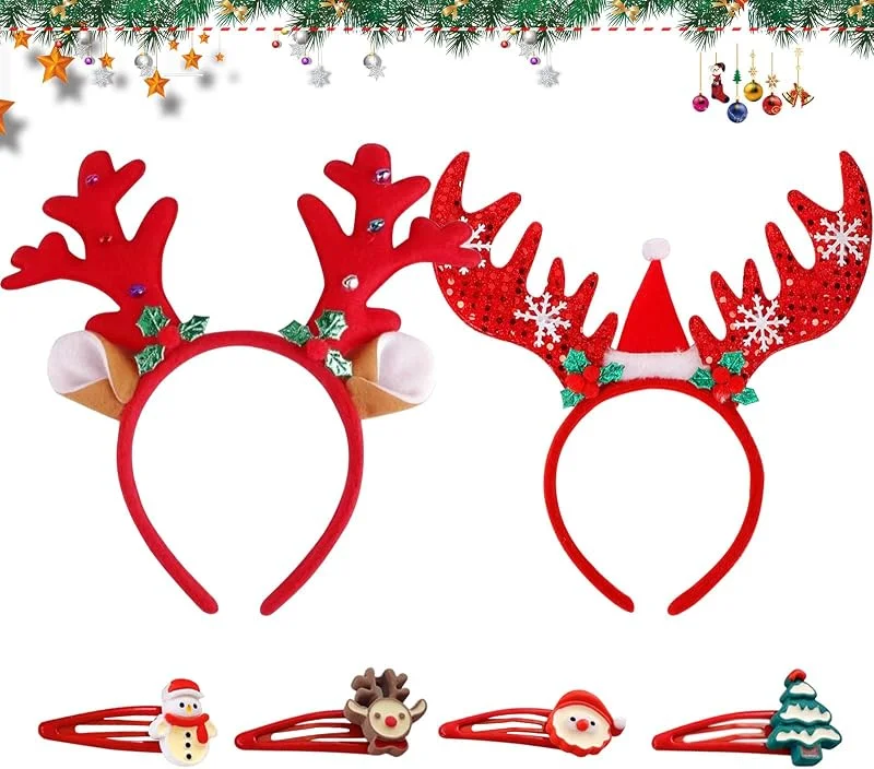 KIKVTER Diadema de Navidad para el Pelo - Adecuada para Fiestas Navideñas, Accesorio para Adultos y Niños — Ropa Navidad