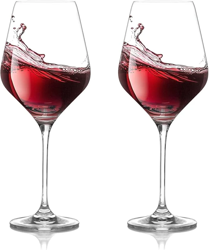 CIYIN Copas de Vino plastico, 2 Piezas Copas de Vino Tinto 420ml, Plástico Tritan, para Vino Tinto, Vino Blanco (A) — Vino y mesa festiva