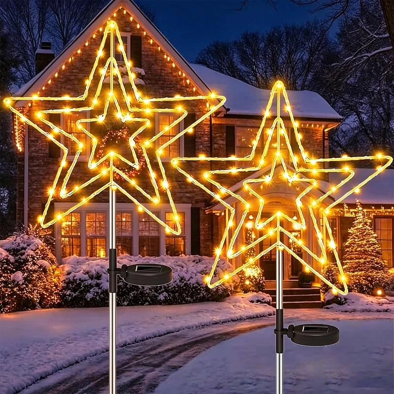 Visita la tienda de Joycome Joycome Luces Navidad Exterior Solar 2 Pcs 75 LED Estrella Navidad Exterior