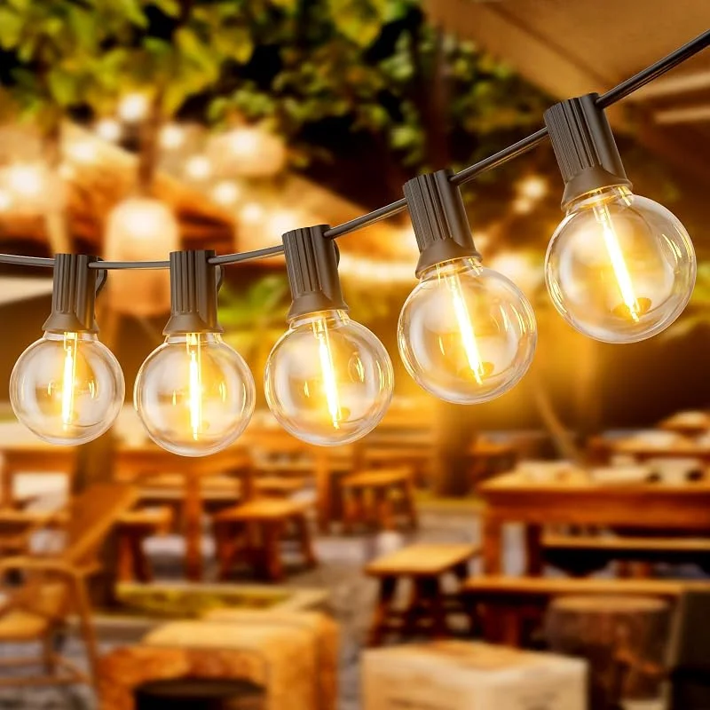 Visita la tienda de Dotrvmp Guirnalda Luces Exterior 9M G40 Guirnaldas Luminosas de Exterior LED Extensible Cadena de Luces IP45 Impermeable con E12 LED Blanco Cálido 2700K Para Jardín Patio Cafe Bod — Luces Navidad