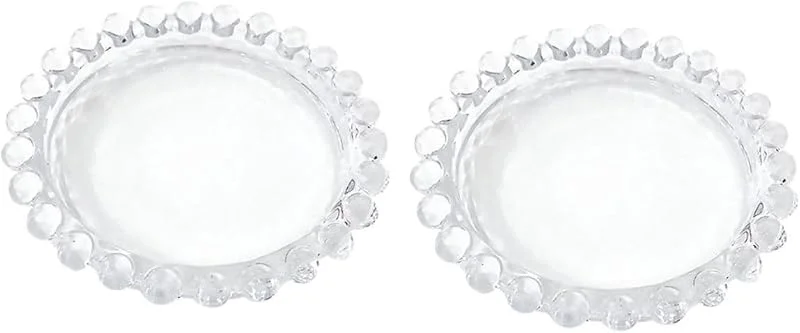 Visita la tienda de ABOOFAN ABOOFAN Portavelas de Cristal Redondo, Candelabro Creativo de Vidrio, 2 Piezas, Bandeja para Velas Aromáticas, Adecuado para Restaurante y Decoración Festiva — Cena a la luz de velas