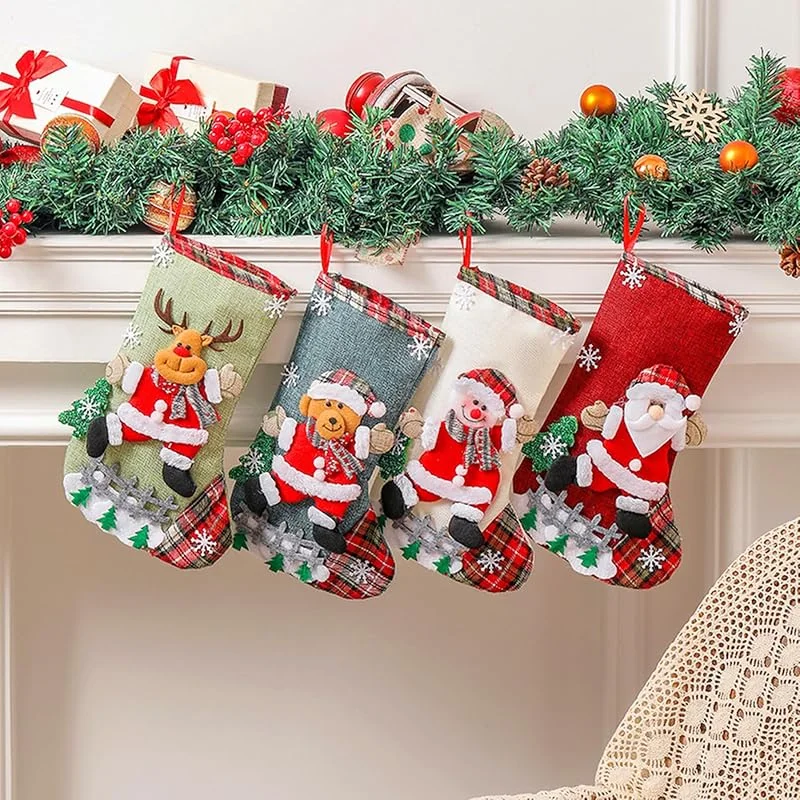 Visita la tienda de Trlyane Calcetines de Navidad 3D para Rellenar, Juego de 4 para Decorar El Hogar — Decoracion Navidad