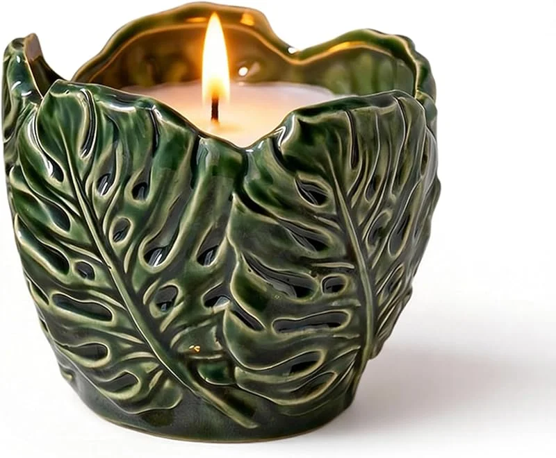 sudatong Portavelas de cerámica decorativo - Diseño moderno para decoración de mesa, salón y dormitorio - Ideal como accesorio para el hogar y idea de regalo — Cena a la luz de velas