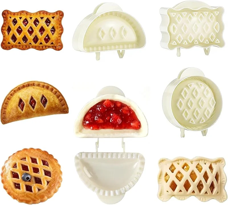 YUEXNKO Mini Hand Pie Moldes 3PCS Moldes Galletas Navidad Mini Moldes de Mano para Tartas Juego de Máquina de Pastel de Mano de Una Prensa Moldes para Galletas Navideñas Para Apple Pie Cocina Navidad — Hogar y cocina