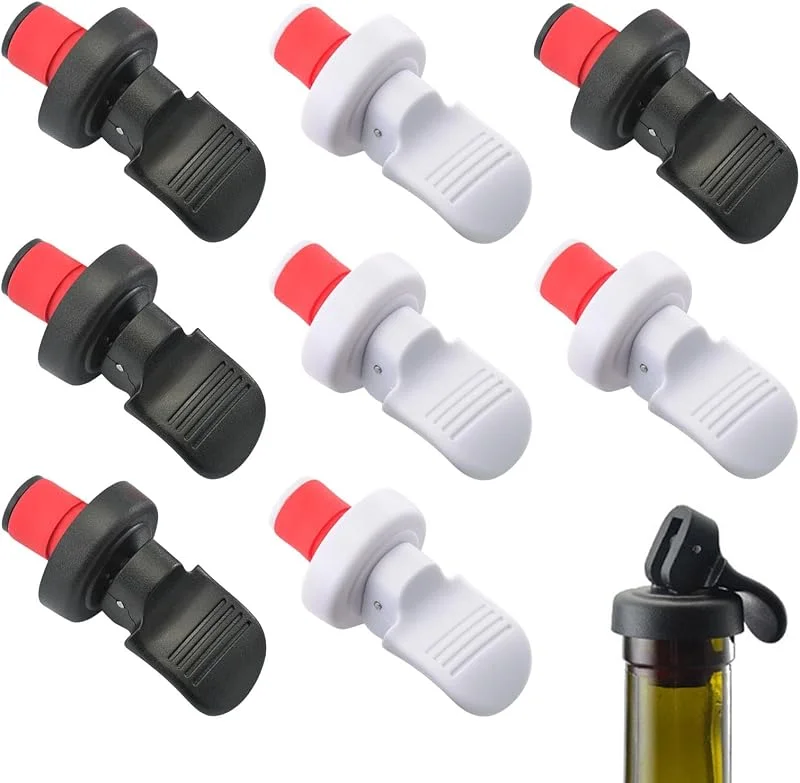 POHOVE 8 cierres de botella con palanca, cierre de vino, cierre de botella, cierre universal para botellas de cerveza, tapones de vino al vacío para vino (2, 76 x 1, 26 pulgadas) — Vino y mesa festiva
