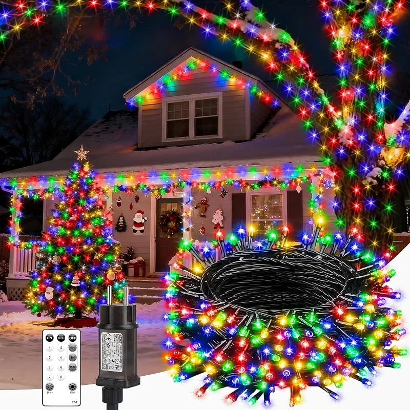 Light-Brightly Luces Arbol Navidad Exterior Interior - 15M LED Navidad Para Colores — Luces Navidad