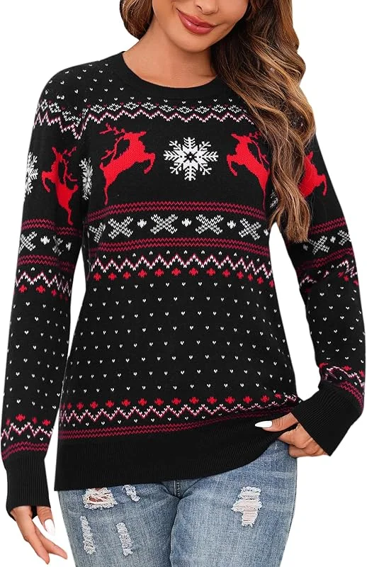 Visita la tienda de Bresdk Bresdk Jersey de Navidad Mujer Invierno Sueter de Punto Manga Larga Jerseys — Ropa Navidad
