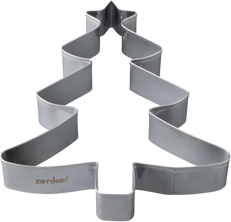 Visita la tienda de Zenker Zenker Molde de galletas XL para Navidad, diseño de árbol de Navidad, para deliciosas galletas de abeto y dulces, 2 en 1, marco de acero inoxidable, color plateado — Hogar y cocina