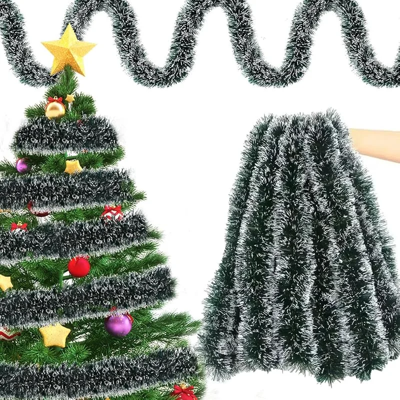GTJEOI Guirnalda de Navidad Decoración Verde Ø 9 cm, 15 M Guirnalda de Abeto Artificial, Navideña Verde Abeto Artificial, Decoraciones de Coronas de Fiesta de Chimenea, Escalera, INT out (Dark Green, 15m) — Decoracion Navidad