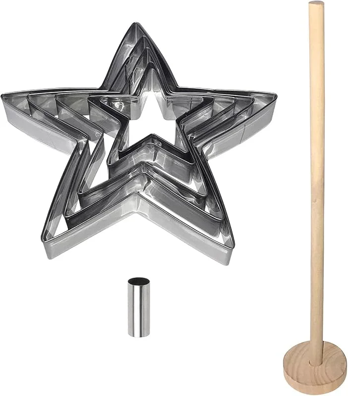 Lily cook Cofre Postre Árbol de Navidad Cortadores Estrellas Acero — Hogar y cocina