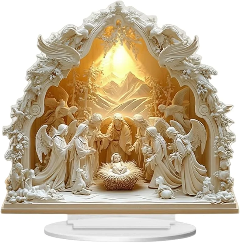 Genérico Belen De Interior Cartel Acrílico 2D De Jesús — Decoracion Navidad